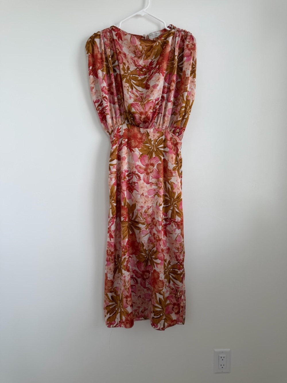 Dress Forum Pink and Brown Floral Maxi Dress